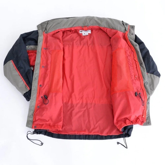Columbia Vintage Fire Ridge Zip  Up Windbreaker Jacket ~Red and Black ~Xlarge - Picture 6 of 16